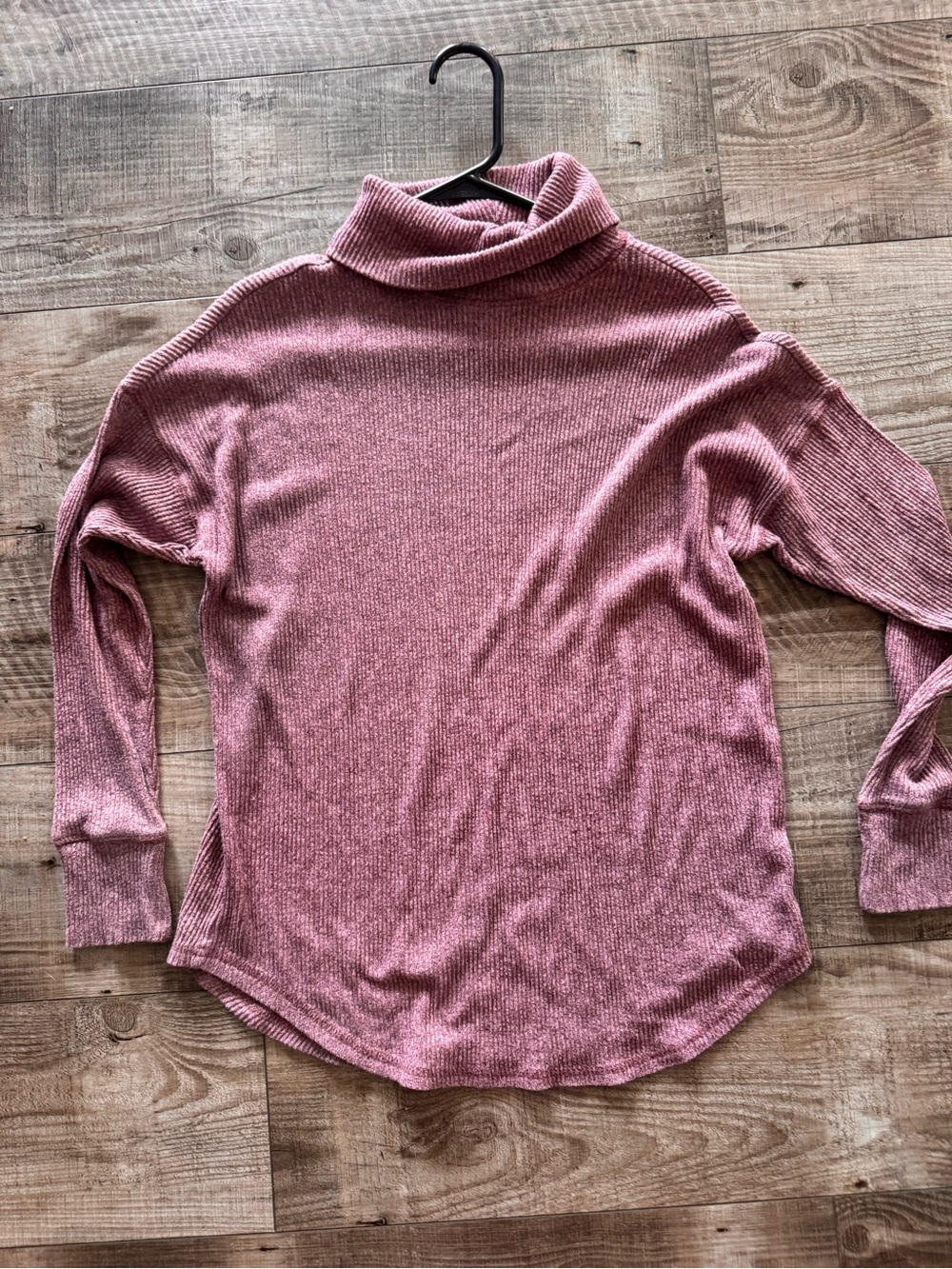 American Eagle Outfitters Mauve Ribbed Cowl Neck Sweater